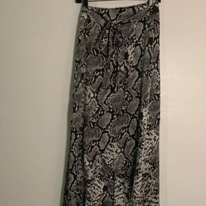 She + Sky Black and Gray Snakeskin Maxi Skirt